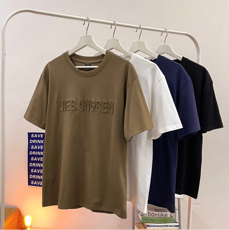 100% Cotton Embossed Graphic Vintage Oversized Men's T-shirts