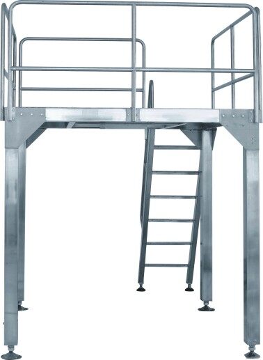 work platforms with handrails, stainless steel work platforms, stainless steel work platform, large work platform, suspended working platform manufacturer