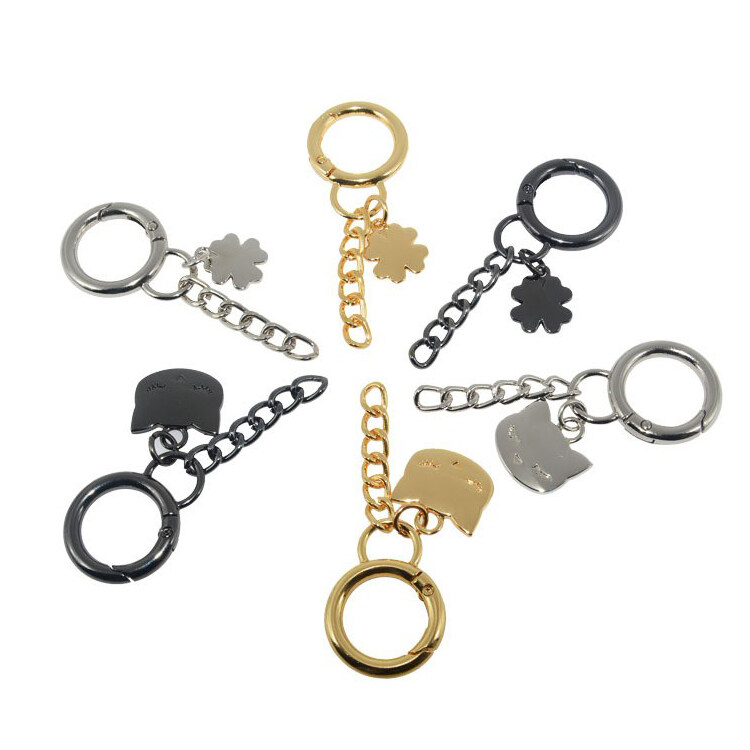 DIY Key Fob Hardware Floral Gift Car Key Ring Pendants Metal Key Chains Zinc Alloy Hardware Decoration Accessories