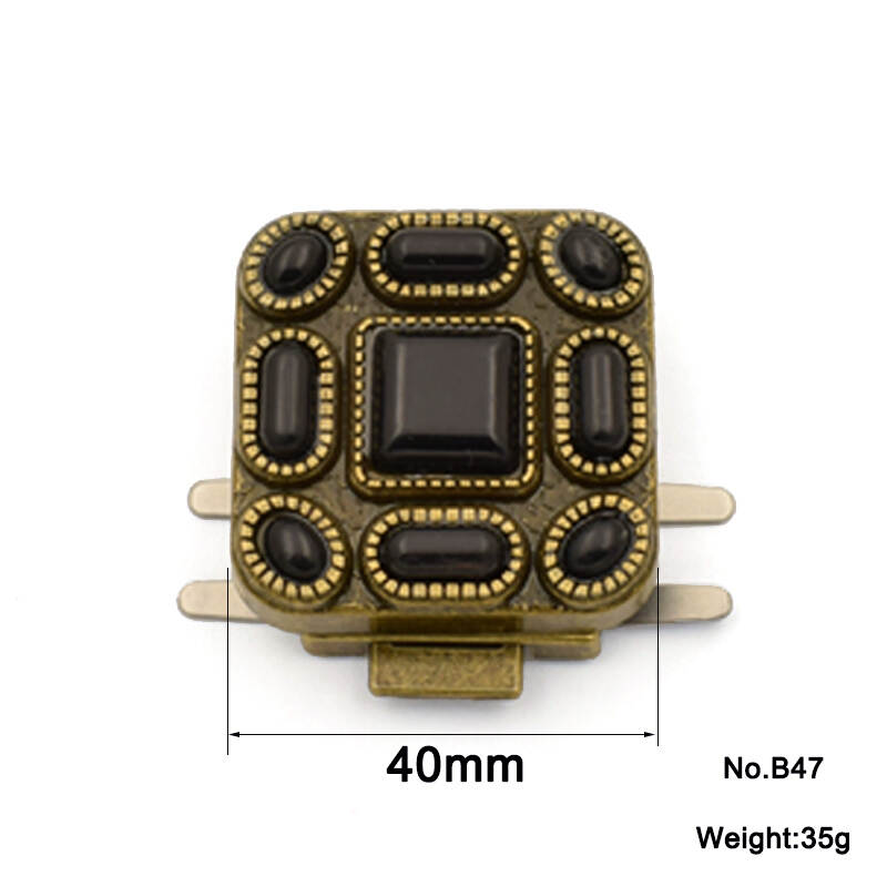 Hot Sales Bag Accessories Hardware Purse Metal Handbag Lock With Rhinestone Clutch Lock