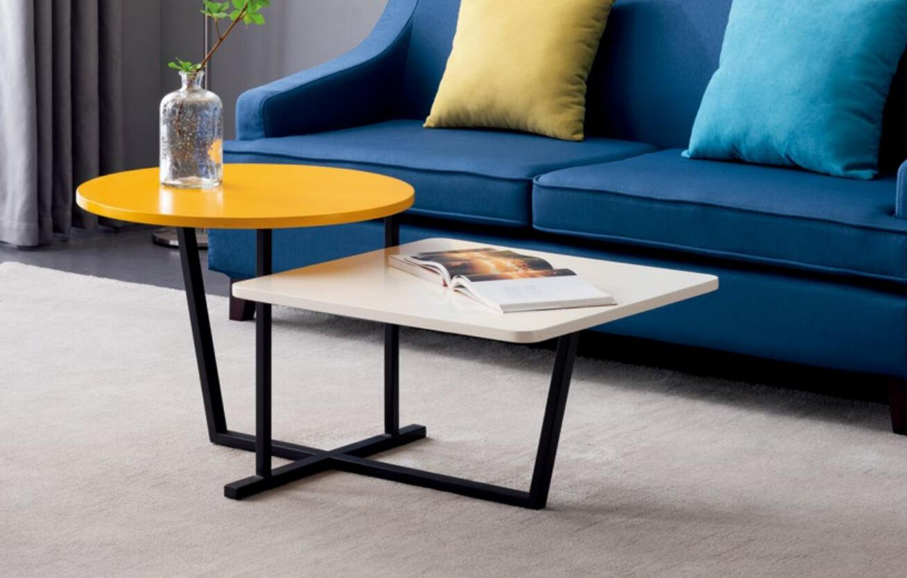 modern coffee table with metal legs, oak coffee table with metal legs