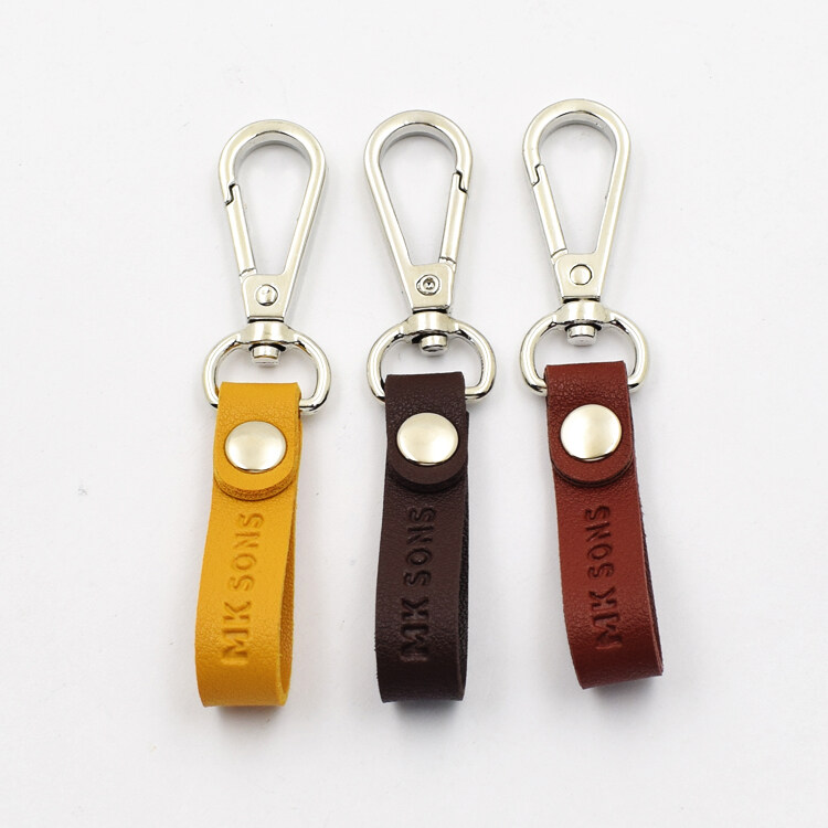 Sample Available Keychain Maker Promotional Custom Luxury Pu Leather Advertising Keychain With Logo