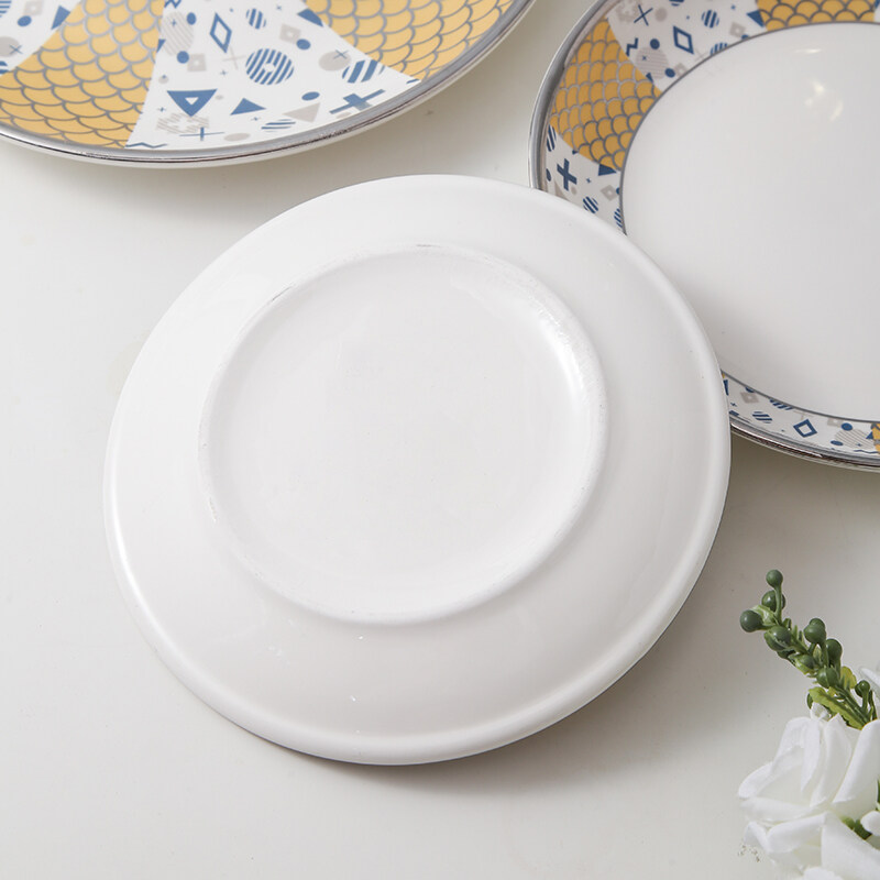 wholesale dinnerware sets; ceramic tableware; white and gold dinnerware set