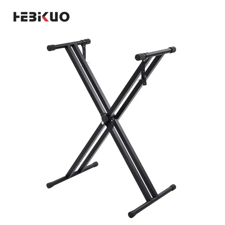 Adjustable keyboard stand, heavy-duty double X piano stand with lock strap for 61 76 88 keys