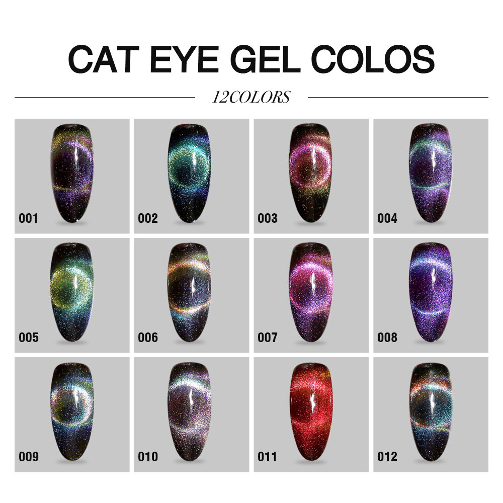 Ojo de gato de esmalte de uñas de gel magnético, marcas de esmalte de gel de ojo de gato