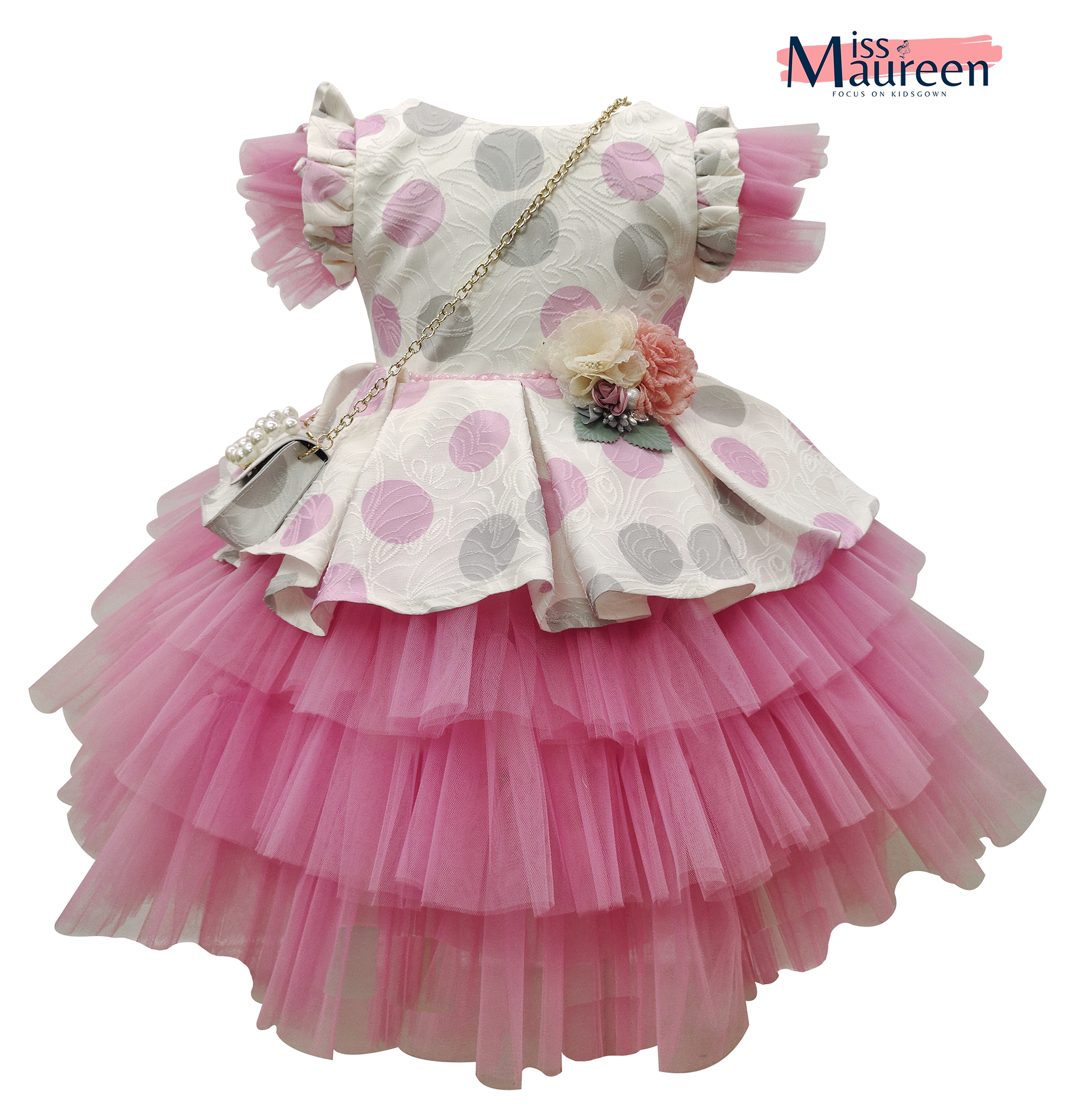 MissMaureen Jacquard  dress kids party  girl fashion dress perfect dress