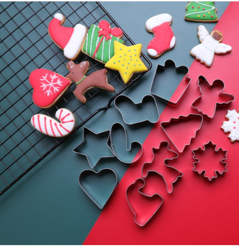 Christmas decoration 3D stainless steel metal large snowflake cookie cutter,3pcs Stainless Steel Cake Mousse Ring (Rectangular Cake Pastry Rings),14Pcs Christmas Cookie cutter set,Number Cookie Cutters 9pcs Biscuits Stainless Steel Cutter Set Fondant Cake Decorating Tools,11Pcs Christmas Cookie cutter set