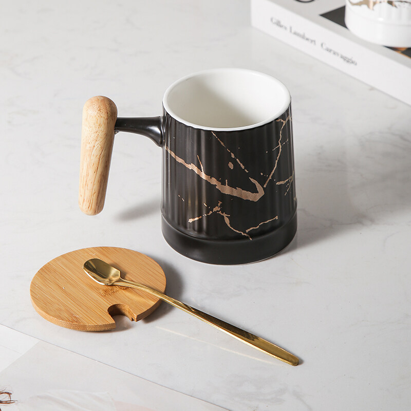 black and white mug; gold marble mug; marble coffee mug