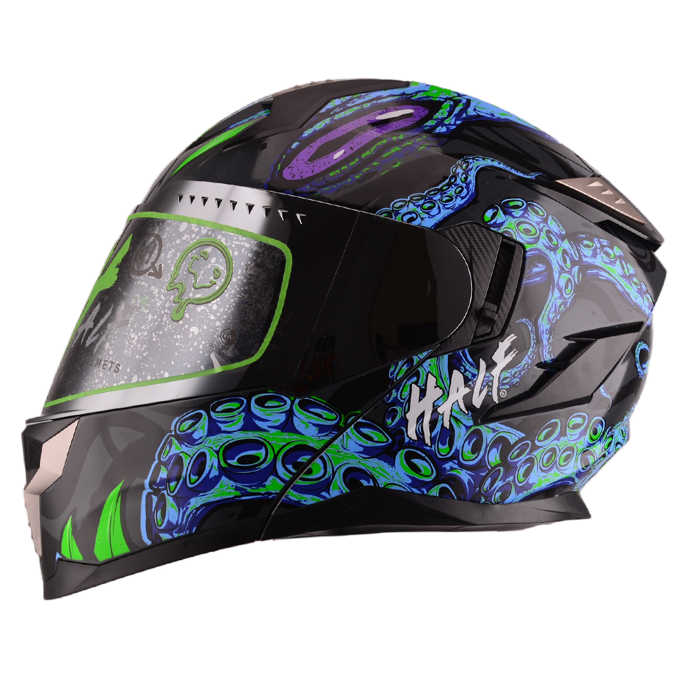 DOT Approved Motorcycle Modular Full Face Helmet with Dual Visors for Adults