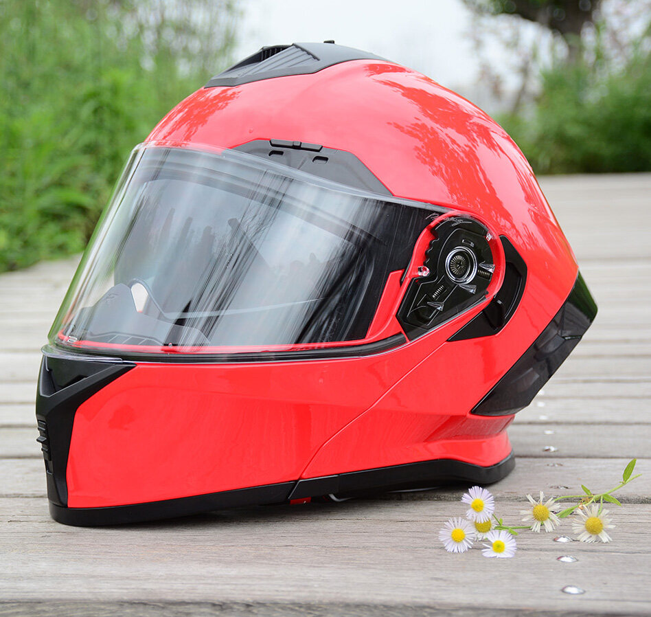DOT Approval Street Bike Dual Visors Flip up Modular Full Face Helmet