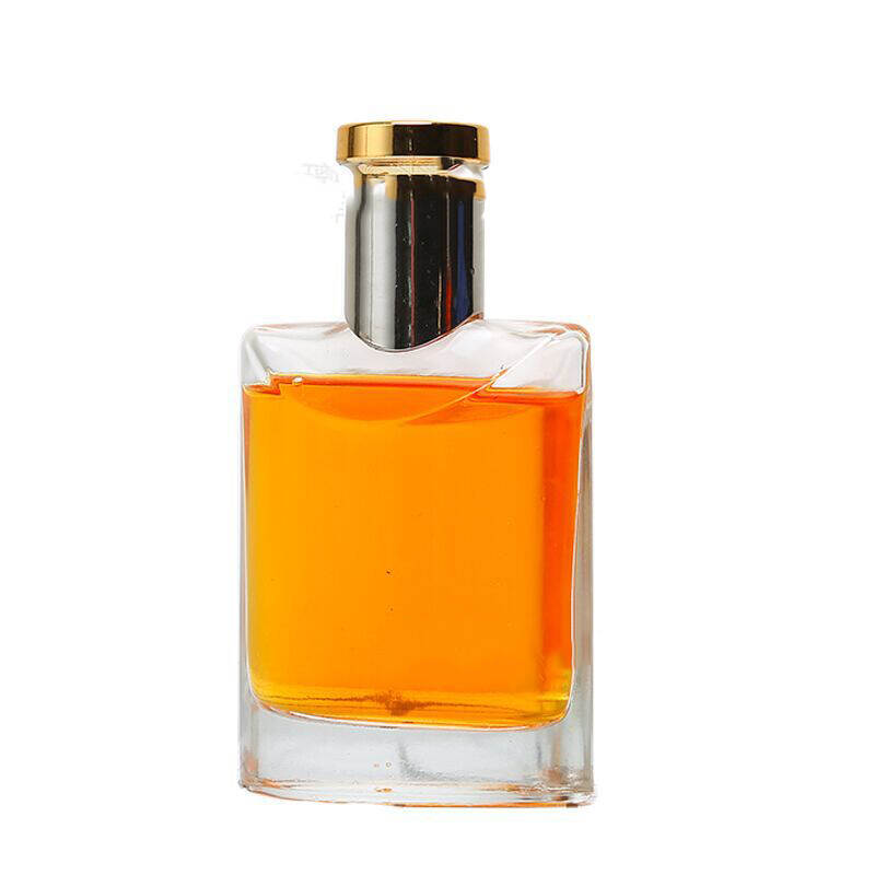 100ml Square Glass Clear Wine Bottle