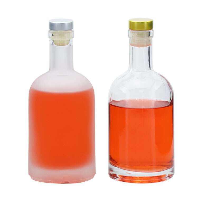 China frosted glass wine bottles, frosted amber glass bottles wholesale