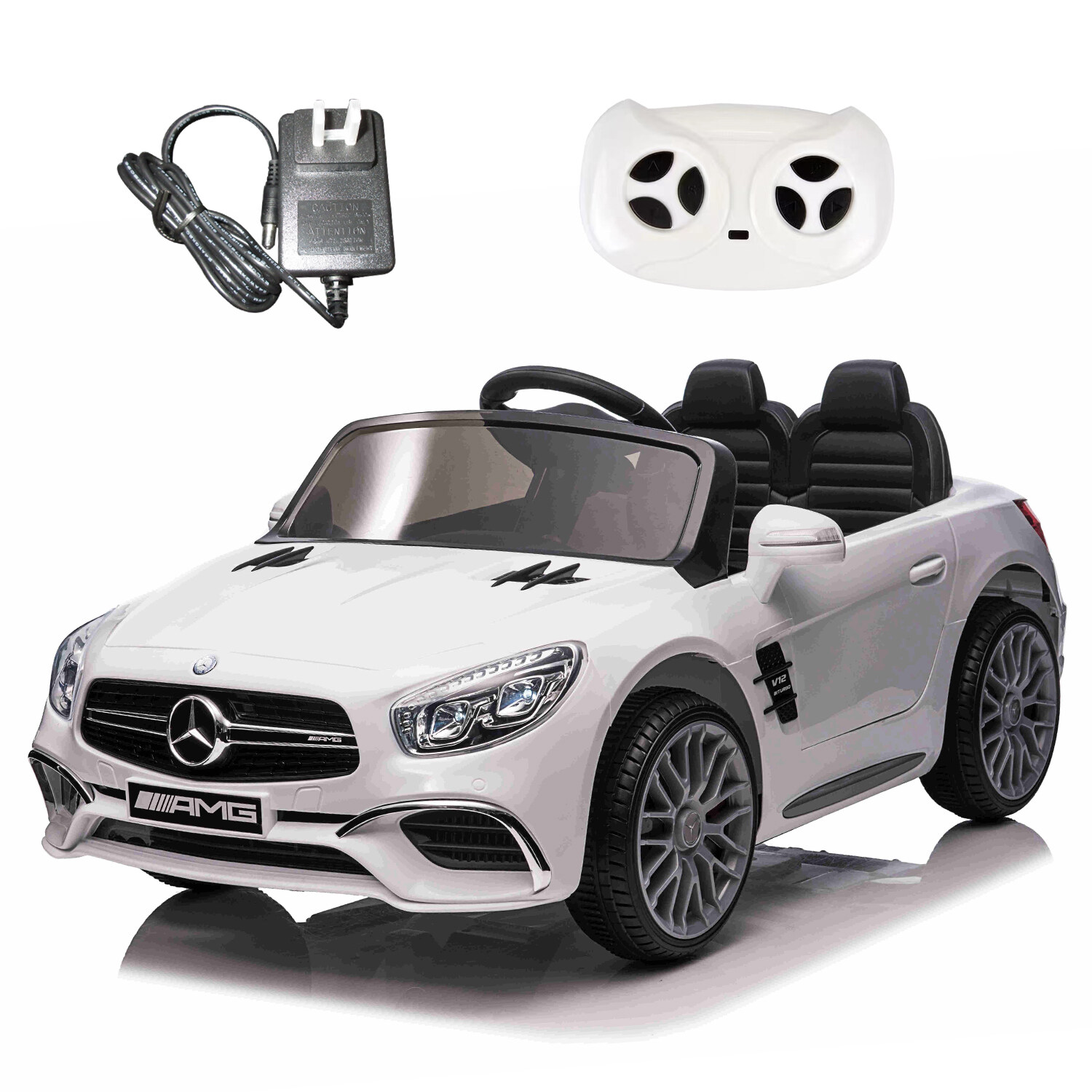 12V Kids Ride on Car Electric Car Battery Powered Toys with Remote Control Power Wheels 2 Seater for 3+ Boys Girls