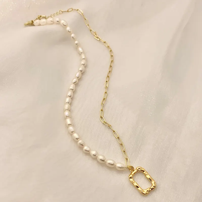 Adora B2305-4 French Real Gold Plated Pendant Necklace Freshwater Pearl Beads Necklace For Women Jewelry