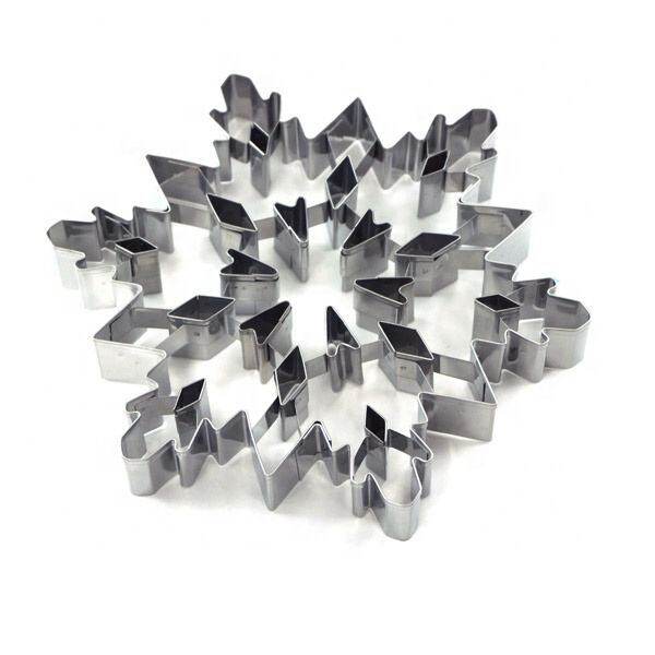 Christmas decoration 3D stainless steel metal large snowflake cookie cutter