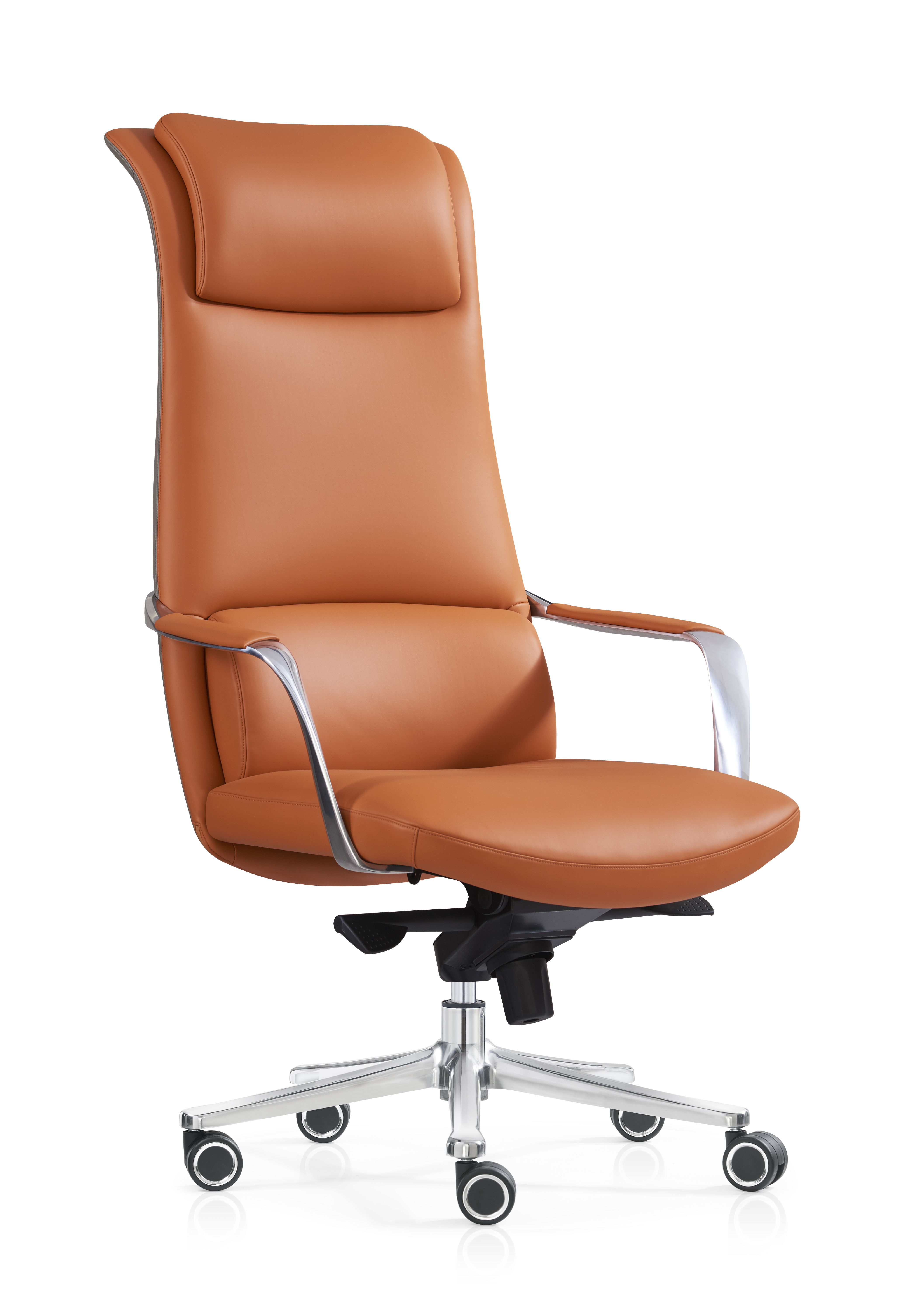 Modern CEO High Back Office Chair Orange Leaather