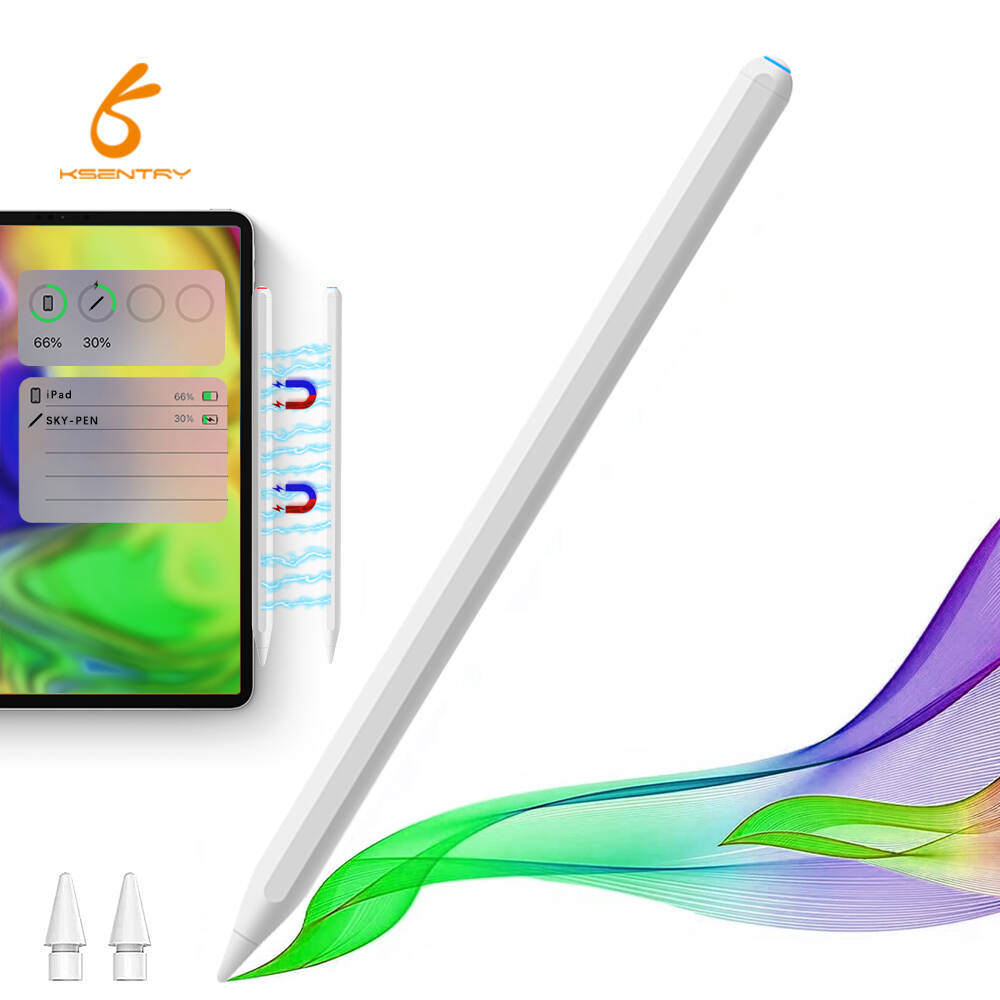 Active Stylus Pen with Palm Rejection and tilt wireless charging on ipad Bluetooth real time battery display short cut function