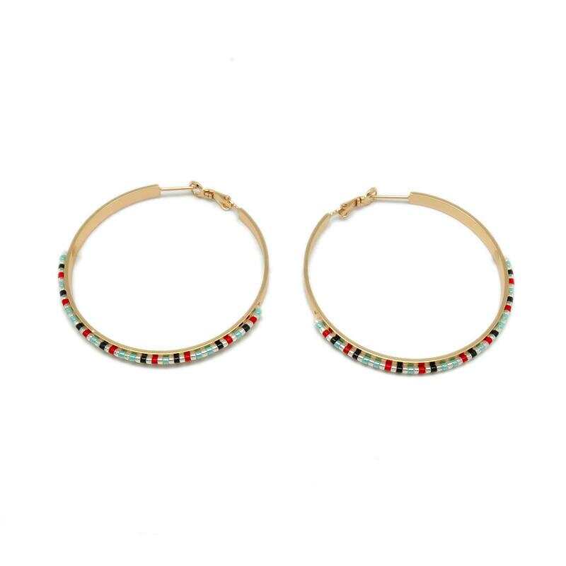 Simple Color Miyuki Hoop Earrings