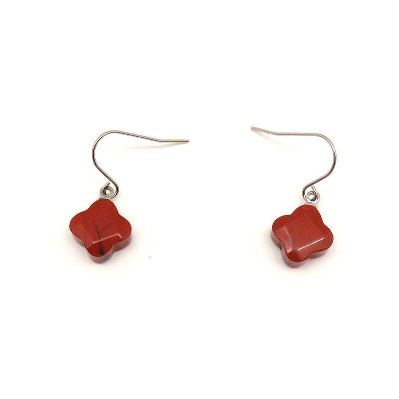 Natural stone stainless steel hook earrings