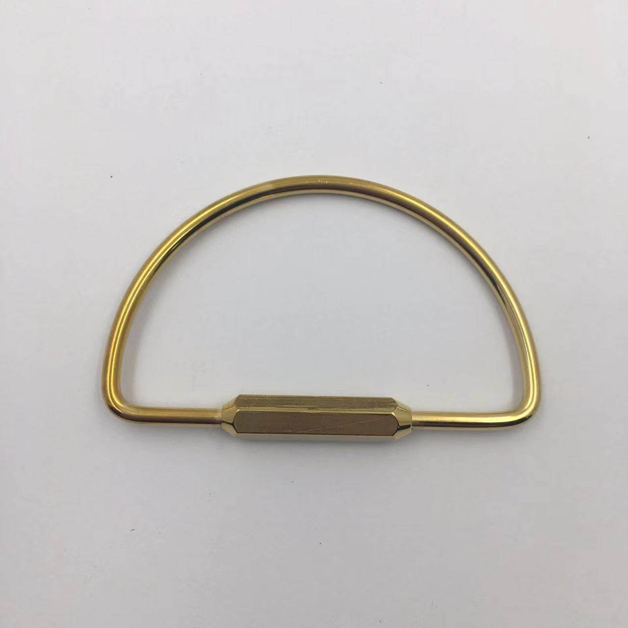 Brass ring D-shaped Key Fob Hardware Brass Bag Hook Key Chain