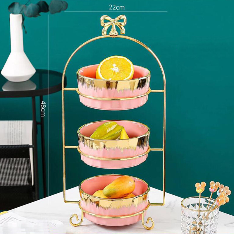 ceramic fruit basket stand; 3 tier fruit bowl ceramic; ceramic fruit bowl stand