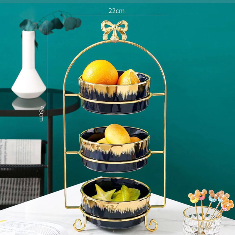 ceramic fruit basket stand; 3 tier fruit bowl ceramic; ceramic fruit bowl stand