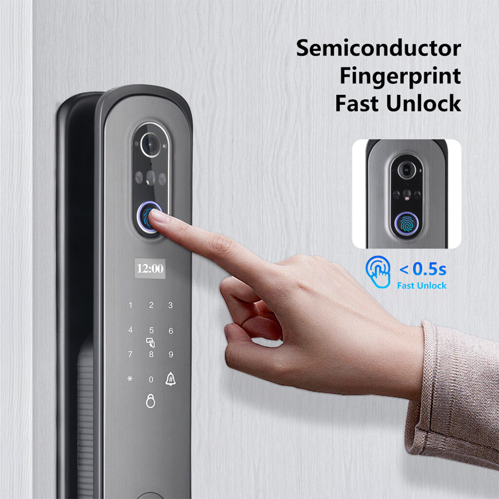 Smart Lock для двойной двери, алюминиевая дверь интеллектуальная блокировка, биометрический интеллектуальный замок дверей, черный умный замок дверей, Bluetooth Smart Door Lock