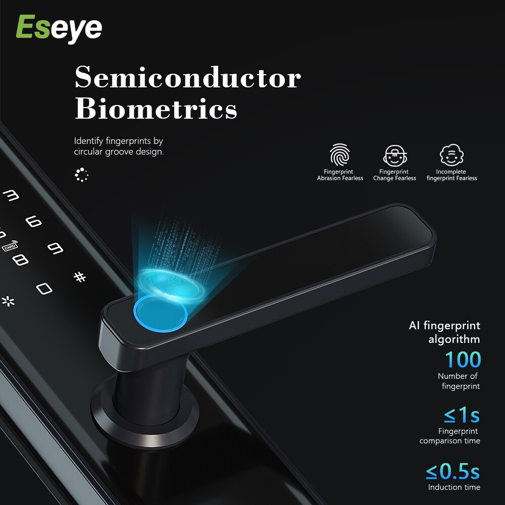 Câmera e câmera integradas e câmera biométricas inteligentes biométricas, trava inteligente biométrica, trava biométrica inteligente, biométrica de trava de porta inteligente, biométrica de trava inteligente