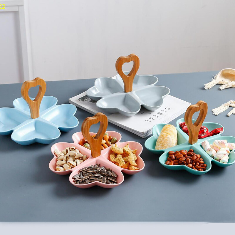 OEM Colorful Heart Shaped Snack Dipping Bowl Ceramic Nut Stand