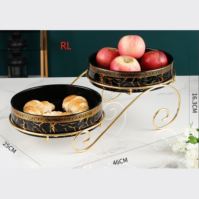 fruit bowl for counter, ceramic fruit bowl centerpiece, 2 tier ceramic fruit bowl