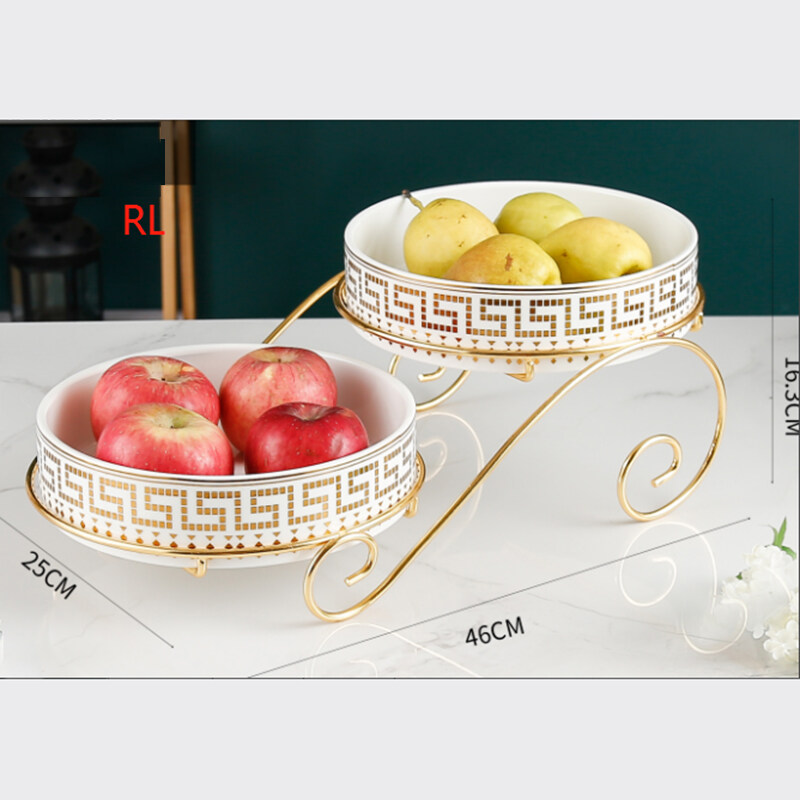 fruit bowl for counter, ceramic fruit bowl centerpiece, 2 tier ceramic fruit bowl