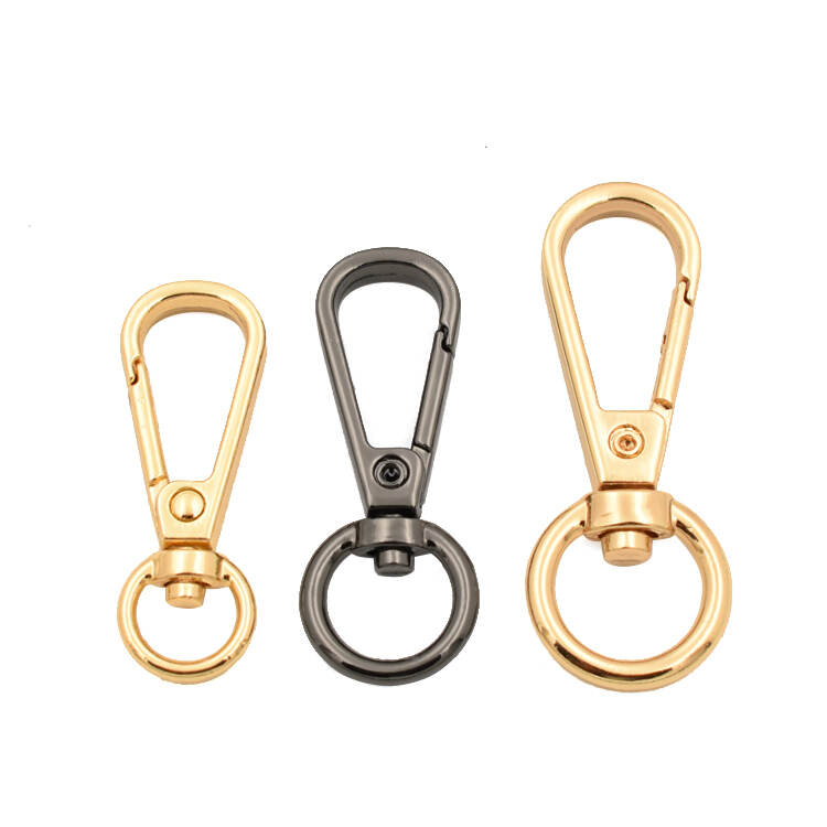 Hot sale snap hook with o ring metal spring swivel eye snaps for purse