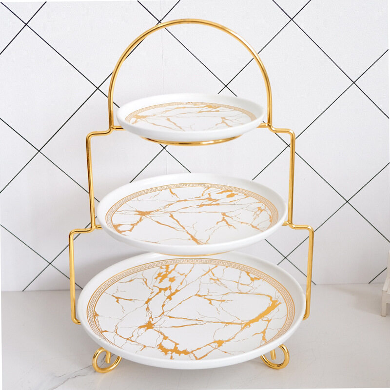 cake stand for afternoon tea; 3 tier cake stand for afternoon tea;afternoon tea gold cake stand