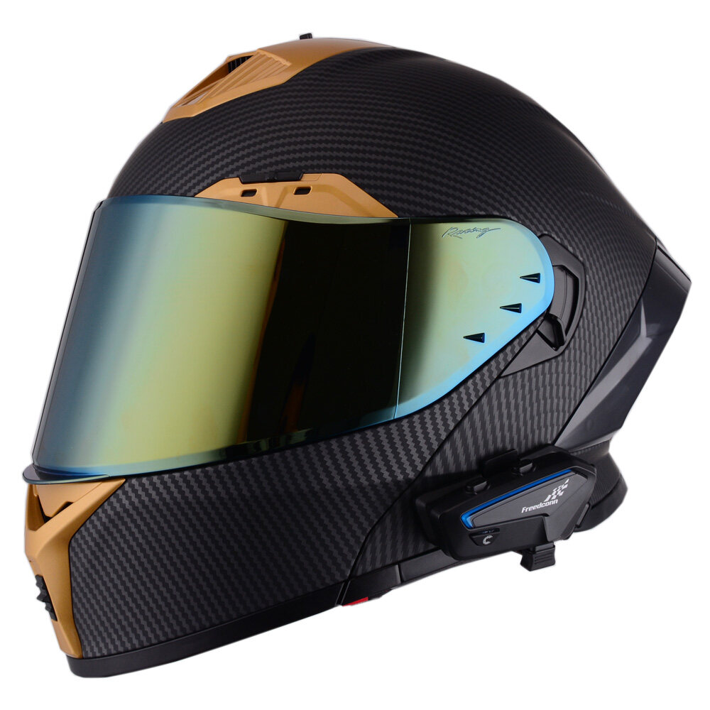 New DOT Modular Flip up Motorcycle Helmet with LED and Bluetooth Intercom