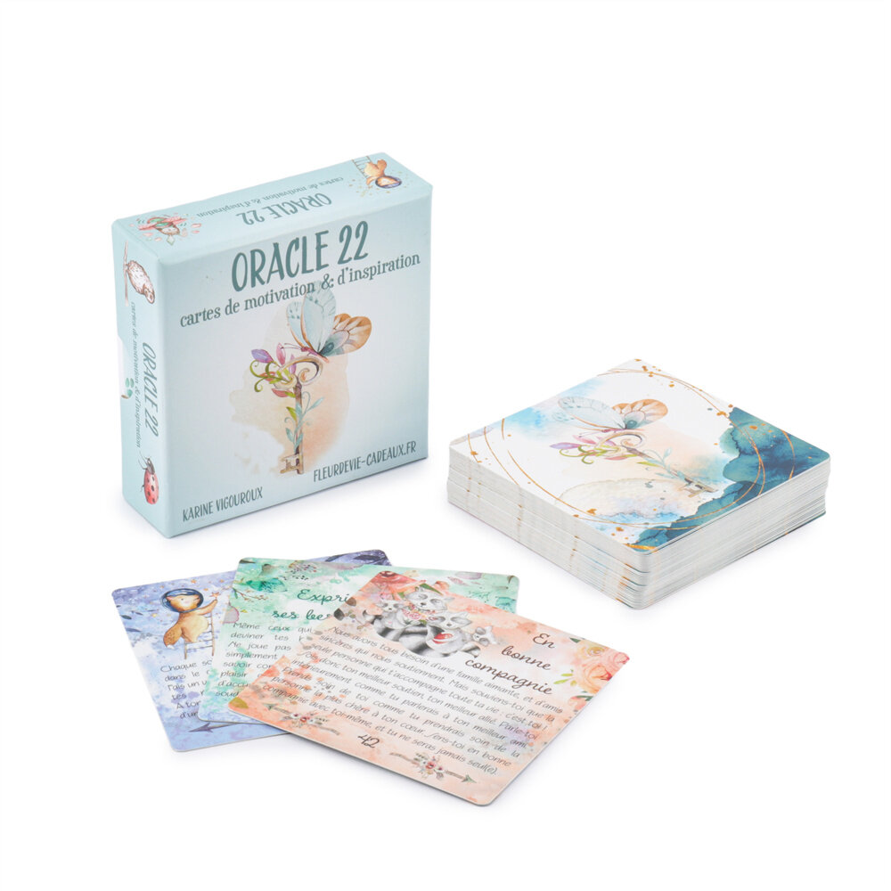 Customized Card Size 350 gsm Oracle Decks Tarot Cards Card Games Playing Cards with Custom Lid Bottom Box