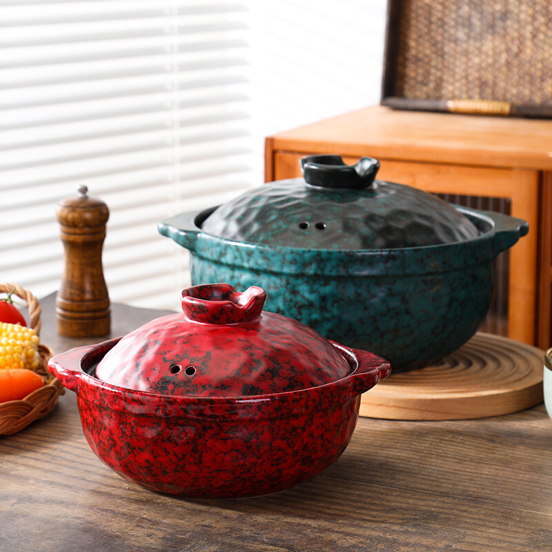 ceramic pot for cooking；ceramic cookware；vintage casserole dish with lid