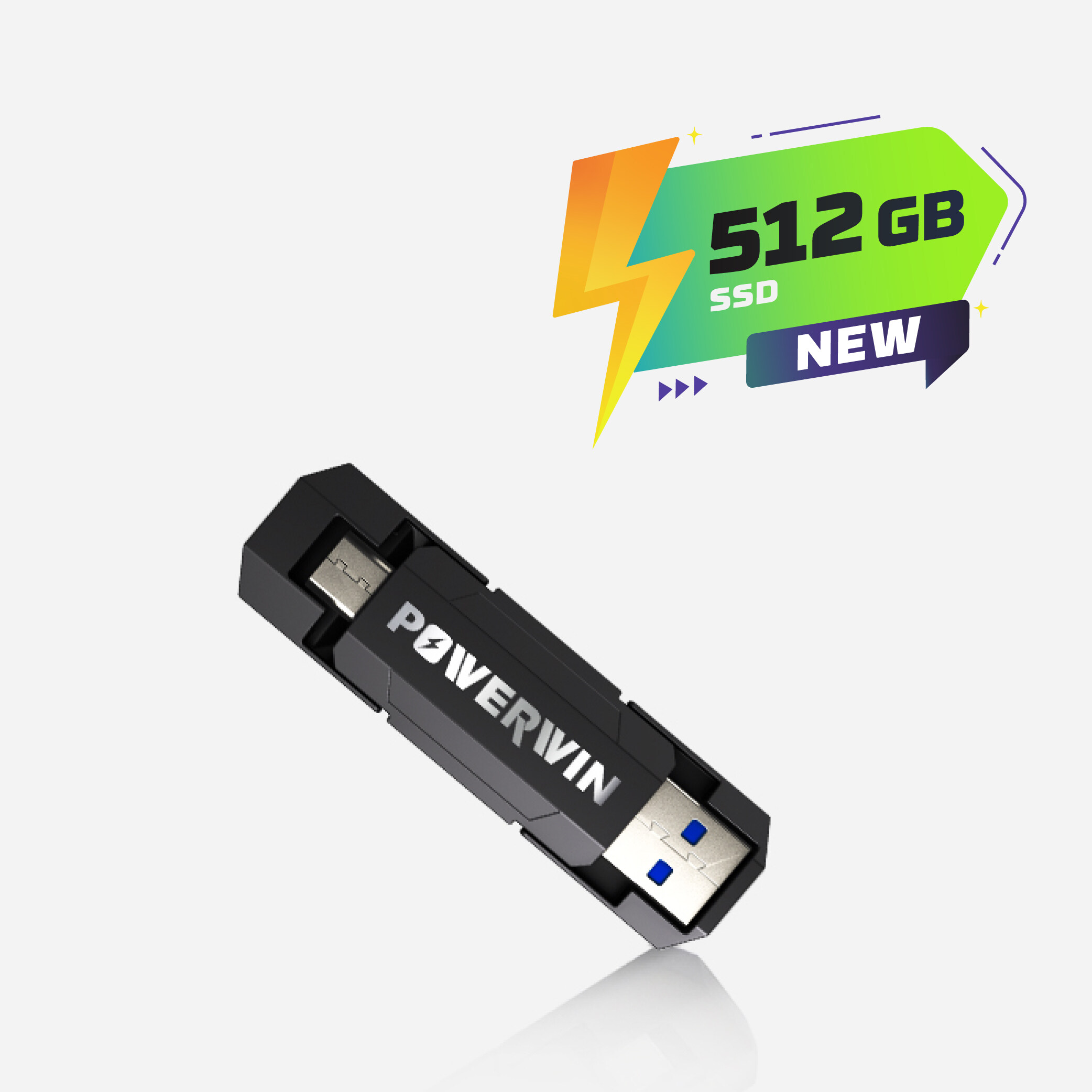 512GB POWERWIN DF01 USB 3.2 Solid State Flash Drive