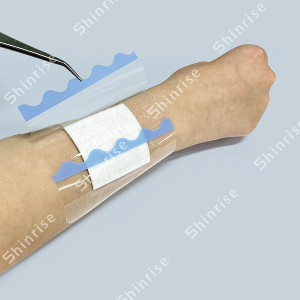 semipermeable waterproof plastic wound dressing with silver