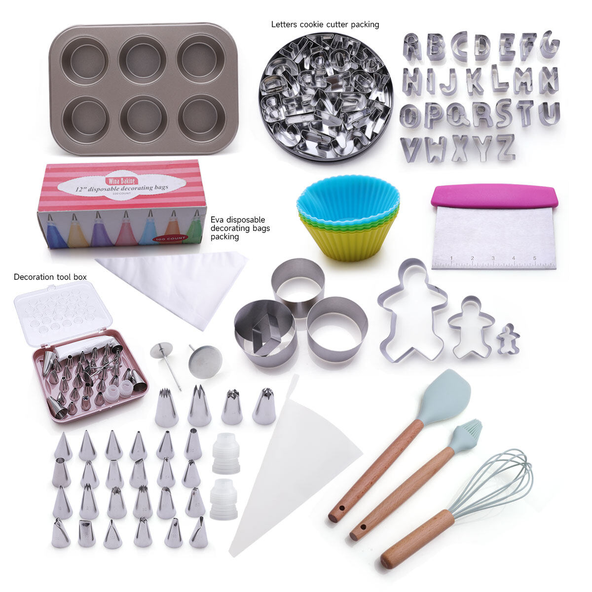 176pcs Cake Decorating Supplies, Cake Decorating Kits Baking Set, Baking Cake Mold, Cake Decorating Tools
