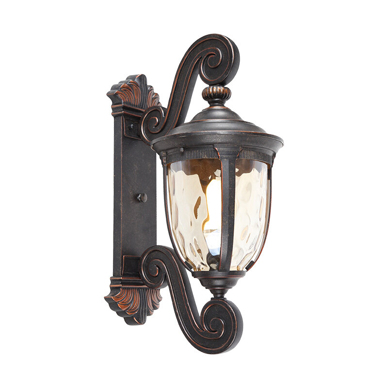 High Black Finish Traditional Outdoor Wall Light