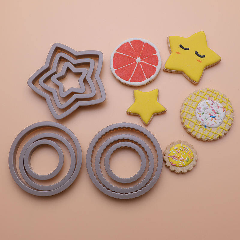 set of 9 pcs Star Shape  round Plastic Cookie Cutter