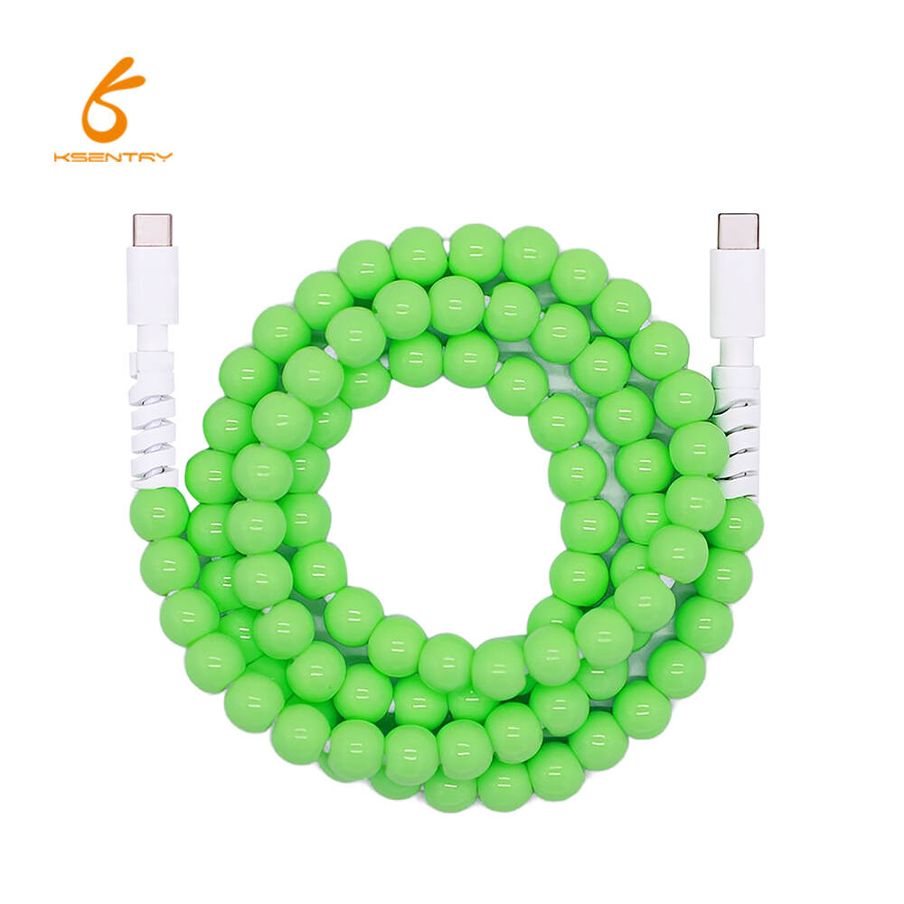 Gift Cable Beaded Data Cable Pd Fast Charging Type C/android/iphone Charging Cable Supports Mobile Laptops