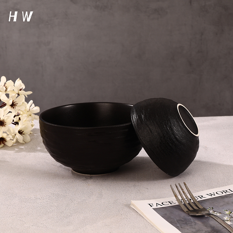 black stoneware dinner set; matte black plates and bowls set; crockery sale