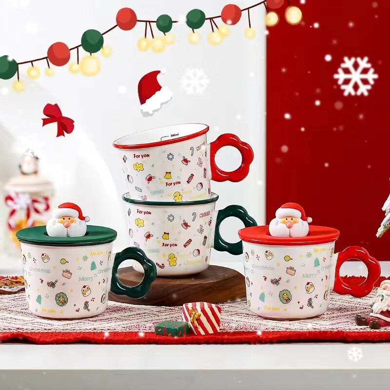 Santa Claus Shaped Ceramic Water Coffee Mug For Christmas