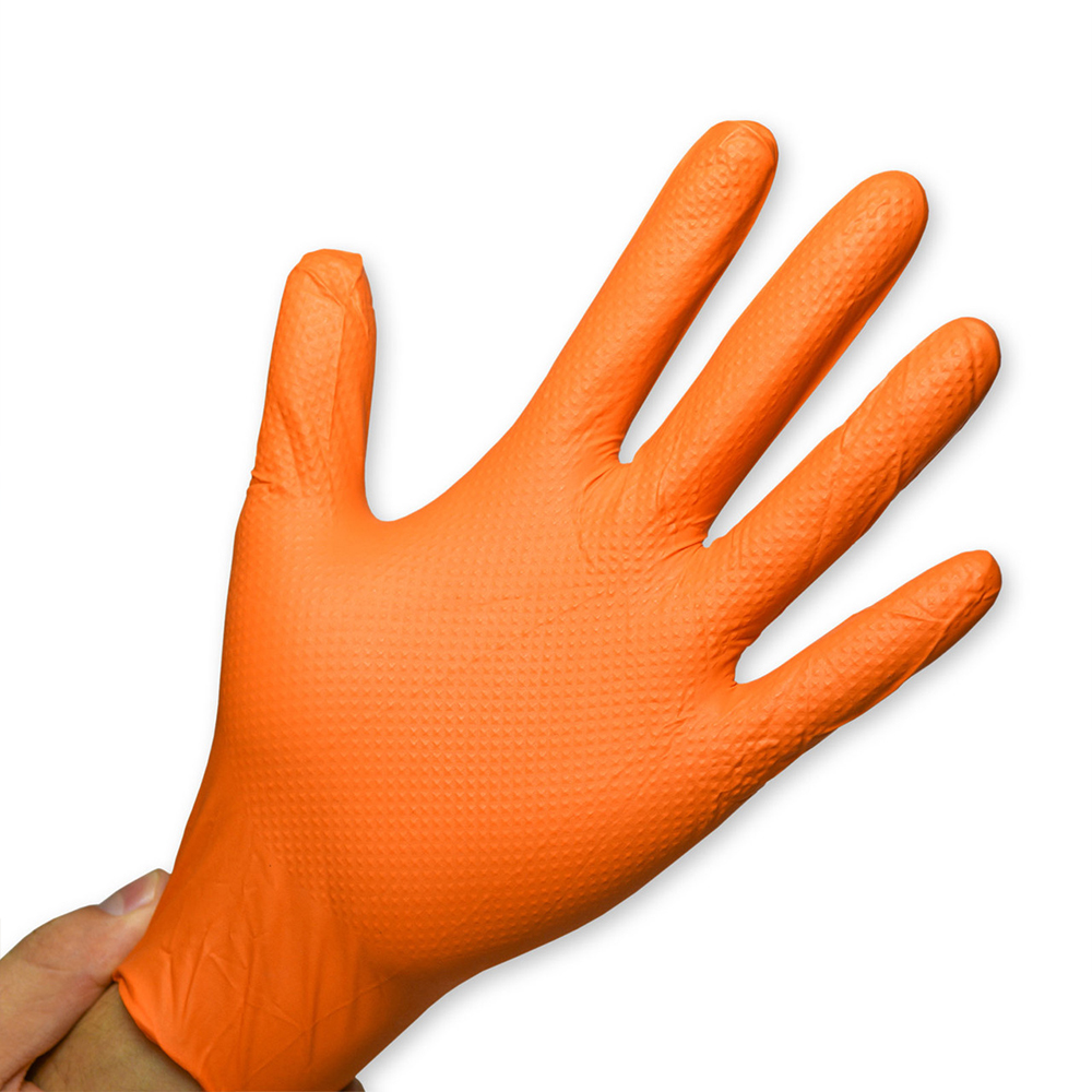 Textured nitrile gloves