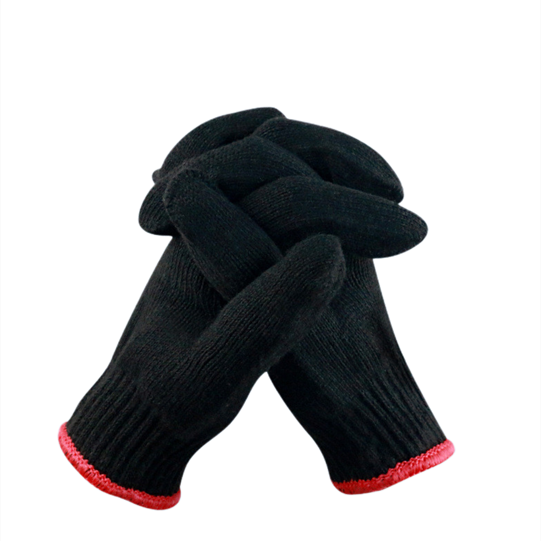 String knit gloves