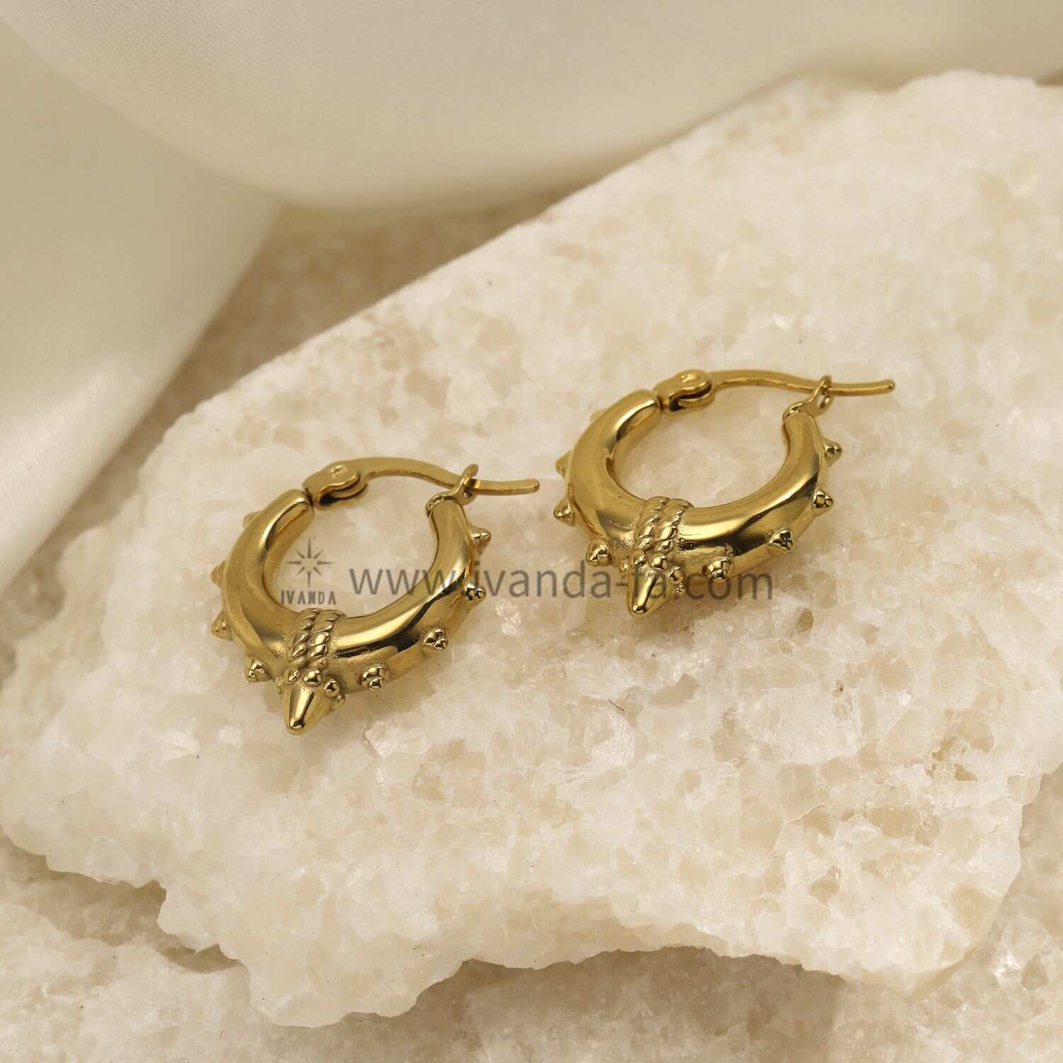Stainless Steel Earrings Waterproof Jewelry Vacuum Gold Plating Bijoux