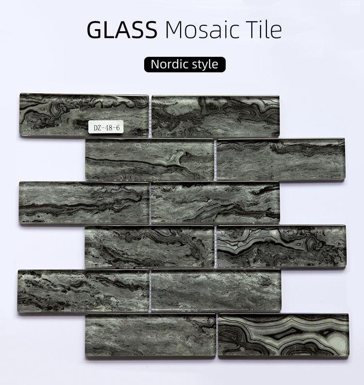 glass mosaic craft for bathroom wall decoration