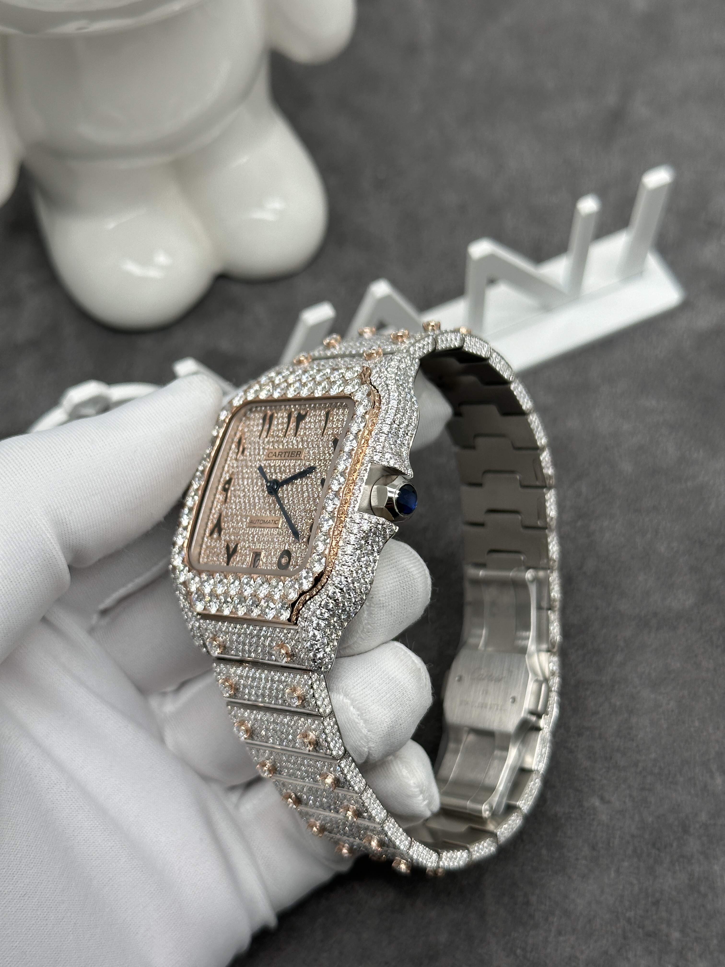 cartier santos  diamonds watch
