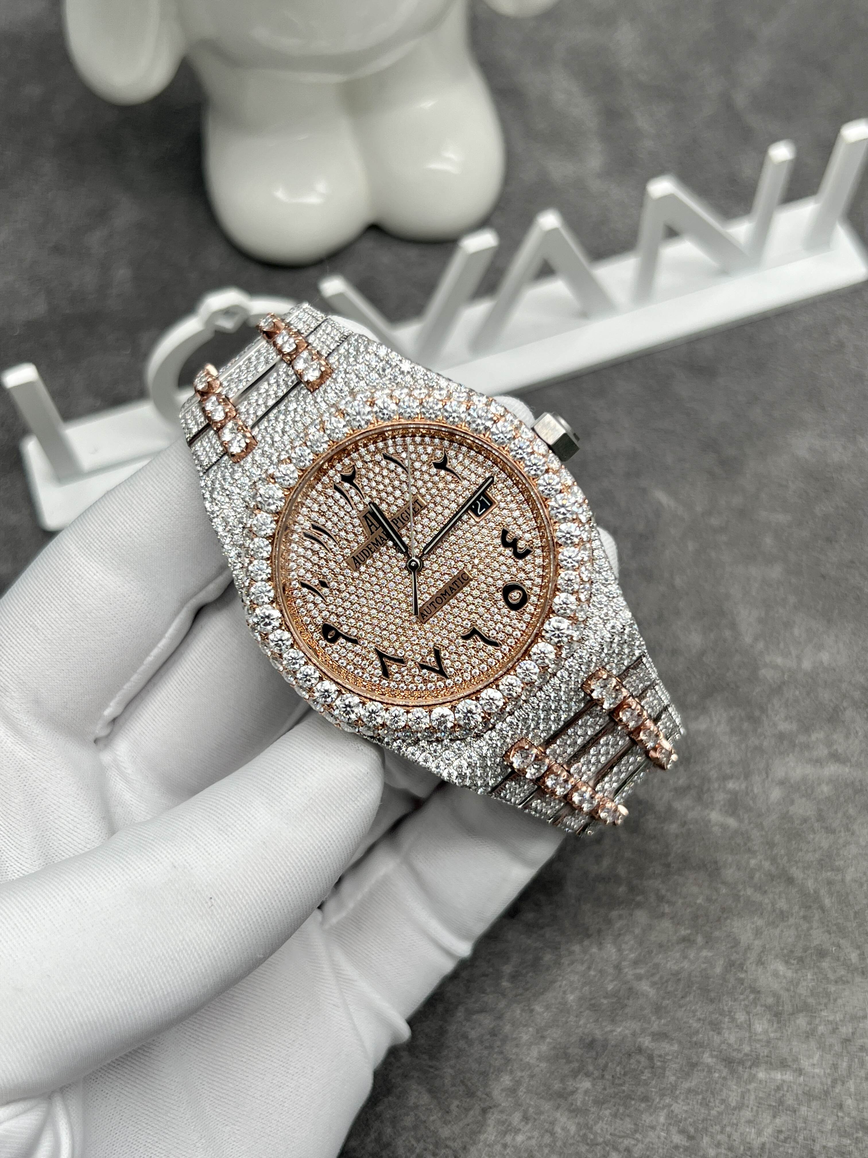 ap royal oak moissanite  watch 67651SR for women